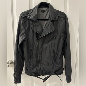 Diesel Unisex Charcoal Cotton Lightweight Streetwear Jacket Y2K asymmetric zip